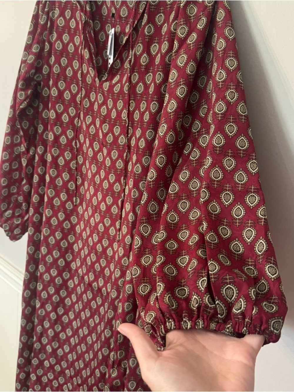 Raga Women’s Long Sleeve V-Neck Rahi L/S Maxi Dress in Burgundy Sz L NWT - Picture 3 of 7
